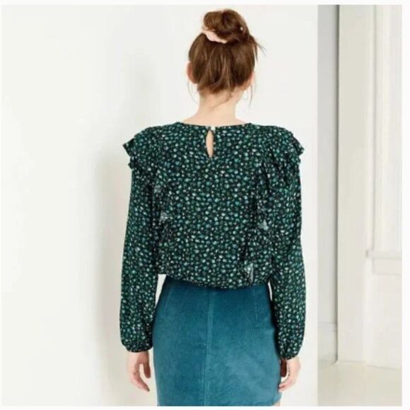 Ruffle Long Sleeve Blouse/Top 1X NWT - Picture 5 of 8